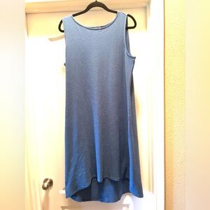 Chico's dress Sz Large Chico's 2 Sky Blue Cotton tank top hi low hem Sz 12